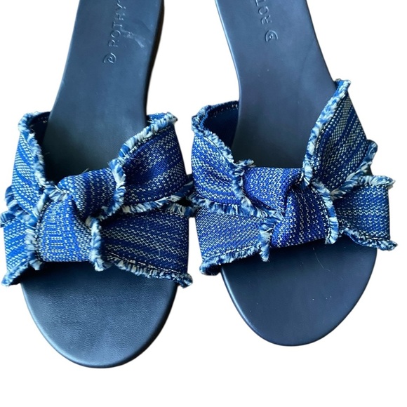 Rothy’s The Knot Denim blue Frayed slide sandals - Picture 3 of 12